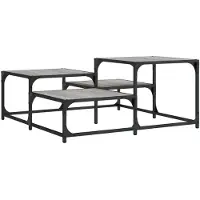 Syfax Mesa de centro madera de ingeniería gris Sonoma 87,5x87,5x40 cm