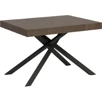 Ityhome - Mesa de tocador extensible, 130/234 x 90 cm, patas de madera en color nogal, tablero en color antracita