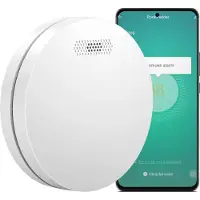 Aroha Detector de humo inteligente Smart Connect & Link, conectado a Wi-Fi, con batería de larga duración (10 años). Detector de incendios con aplicación Tuya y Smartlife. Juego de 1 unidad