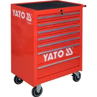YATO YT-0914, marca Stahl, color rojo, rieles telescópicos con rodamientos, capacidad de 300 kg, 12,7 cm, 2 ruedas