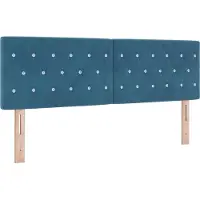 Syfax Cabecero LED con tiras LED Manual Azul Oscuro 144 cm Terciopelo