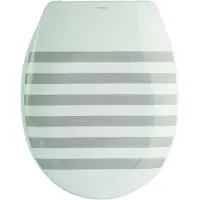 MSV 3700703929543, Extendido, Asiento de inodoro resistente, Gris, Duroplástico, 370 mm, 455 mm