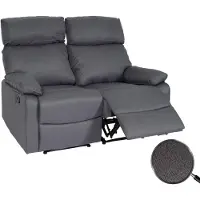 Mendler Silla de cine HWC-L93, sillón reclinable para televisión, sofá, con reposabrazos, función de reclinación, suspensión de muelles Nosag, tapizada en tela, color gris oscuro
