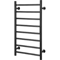Vevor Estante para toallas con calefacción, montado en la pared, con 8 barras, ideal para baño, color negro