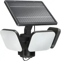 Philips Lámpara LED solar Zyren, negra, 5000 K, con sensor, IP65