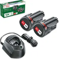 Bosch Powertools Home & Garden 1600A01L3E Home & Garden Werkzeugakkus mit Ladegerät Starter-Set 12V Li-Ion 2x 1,5 Ah