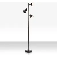 B.K. Licht Lámpara de pie Gide, 3 luces, negro, metal, E27