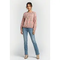 Summum Woman Longsleeve Top Pink Check Rose Smoke Talla: 38 | Manga Larga Outlet | Mujer | Rosa