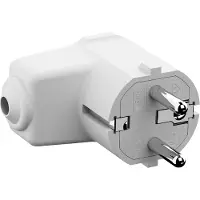 Bachmann Conector angular de montaje , color blanco, CEE 7/7, 2 polos con toma de tierra
