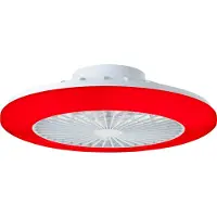 Brilliant : Lámpara de techo blanca SALERNO | Ø 49 cm | Lámpara de techo con ventilador | Controlable mediante mando a distancia | 40W, 4700 lúmenes, RGB | Plástico/metal