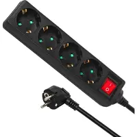 Macleans Regleta de enchufes con 4 tomas y cable de 5 metros, 3500W, robusta
