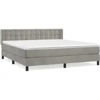 Syfax Cama box spring con colchón terciopelo gris claro 160x200 cm