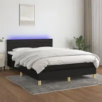 Prolenta Maison Exclusive: Base de cama con somier, colchón y luces LED, color , 140x200 cm, tapizada en tela