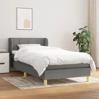 Prolenta Maison Exclusive - Base de cama con somier y colchón, color gris oscuro, 90x200 cm, material: textil