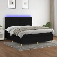 Prolenta Maison Exclusive: Base de cama con somier y colchón, con iluminación LED, color , 180x200 cm, tapizada en tela