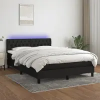 Prolenta Maison Exclusive: Base de cama con somier, colchón y luces LED, color , 140x200 cm, tapizada en tela