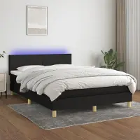 Prolenta Maison Exclusive: Base de cama con somier, colchón y luces LED, color , 140x200 cm, tapizada en tela