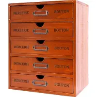 OEM Organizador de escritorio, 5 cajones, diseño retro, color marrón
