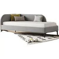 OEM Sofá cama, tapizado en terciopelo, diseño de estilo mid-century modern, funcionalidad que ahorra espacio, color gris