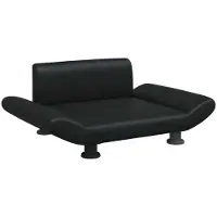 Syfax Cama para perros de cuero sintético negra 70x45x28 cm