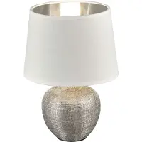 TRIO Lámpara de mesa - Color plateado - Cerámica - Altura 26 cm