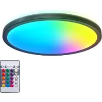 B.K.Licht Lámpara de techo LED, panel regulable, cambio de color RGB, luz indirecta, 15W