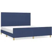 Syfax Cama sin colchón tela azul 180x200 cm