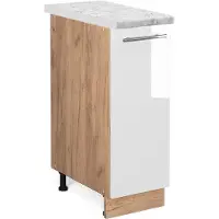 Vicco Armario de farmacia Fame-Line Blanco alto brillo 30 cm , ET Mármol, Model 46917