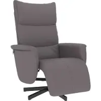 Syfax Sillón reclinable con reposapiés cuero sintético gris