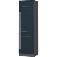 Vicco Armario para frigorífico empotrado Fame-Line Azul oscuro alto brillo 60 cm, Model 48833