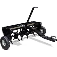 Wiltec , aireador de 90 cm para cortacéspedes de asiento, aireador de césped con una profundidad de trabajo de 7,6 cm, aireador de césped de acero con acoplamiento para tractores de césped