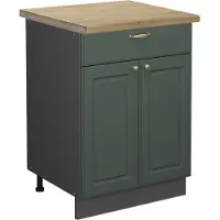 Vicco Mueble bajo de cocina Fame-Line Verde dorado Casa de campo 60 cm con cajón, ET Roble, Model 46709