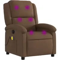 Syfax Sillón reclinable con masaje de tela marrón