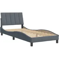Syfax Estructura de cama sin colchón Hanko terciopelo gris oscuro 80x200 cm