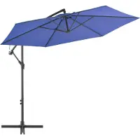 Syfax Sombrilla voladiza con poste de aluminio azul 300 cm