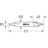 Ks Tools 330.1208, Taladro, broca guía, rotación en sentido horario, 1,5 cm, 72 mm, 3 cm