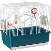 Ferplast 52009801, Jaula para canarios, Azul, Blanco, Plástico, 490 mm, 300 mm, 485 mm