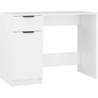 Syfax Escritorio de madera contrachapada blanco 100x50x75 cm