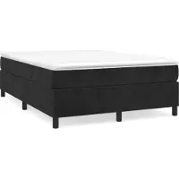 Syfax Estructura de cama con somier terciopelo negro 140x200 cm