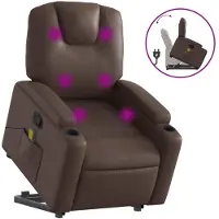 Sonstiges Sillón reclinable de masaje de pie de cuero sintético marrón