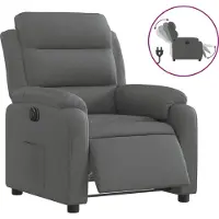 Syfax Sillón reclinable eléctrico de tela gris oscuro