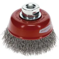 Osborn Cepillo de alambre para amoladora angular, diámetro 80 mm, cepillo de copa para amoladora angular, con alambre especial Xtreme, cepillo de alambre de acero, ondulado