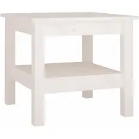 Syfax Mesa de centro blanca 45x45x40 cm madera maciza de pino