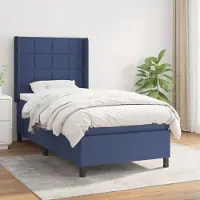 Prolenta Maison Exclusive: Base de cama con somier y colchón, color azul, 90x190 cm, material textil