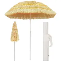Syfax Sombrilla de playa estilo Hawaii natural 180 cm