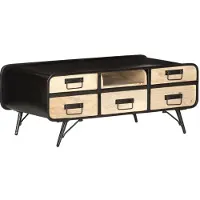 Syfax Mesa de centro madera maciza de mango 100x50x40 cm