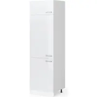 Vicco Armario para frigorífico empotrado R-Line Blanco alto brillo 60 cm, Model 29275