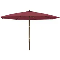 Syfax Sombrilla con mástil de madera, color burdeos, 400x273 cm