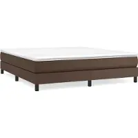 Syfax Estructura de cama con somier cuero sintético marrón 180x200cm