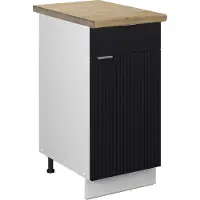 Vicco Mueble bajo de cocina Fame-Line Rayas negras 40 cm , ET Roble, Model 50600